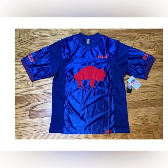NFL Vintage Marks Team Apparel Jersey adult Buffalo Bills Men’s Sz New! Blue - Picture 2 of 6